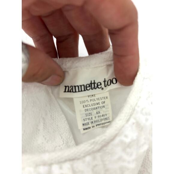 Vintage Red Velvet Lace Trim Holiday Party Dress USA Long Sleeve - Girls 6x NEW - Picture 5 of 10